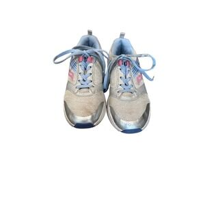 Saucony Girls Silver Running Shoes Sneakers Blue Accents Pink Size 1